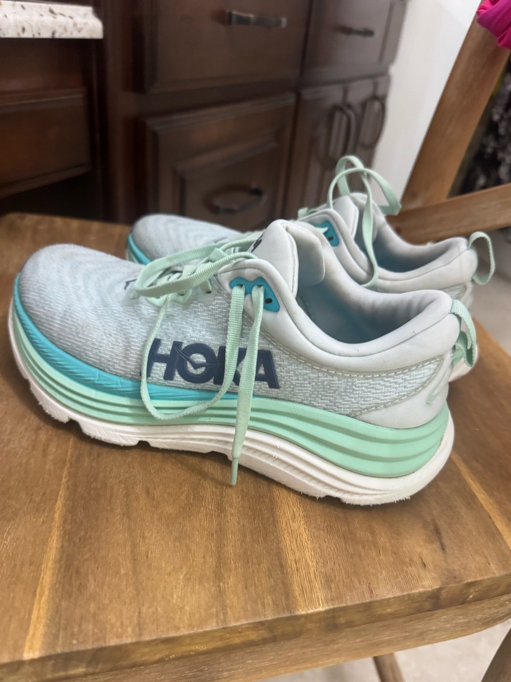 Hoka Gaviota 5 | Snow Melt Light Blue and Mint Green Running Sneakers